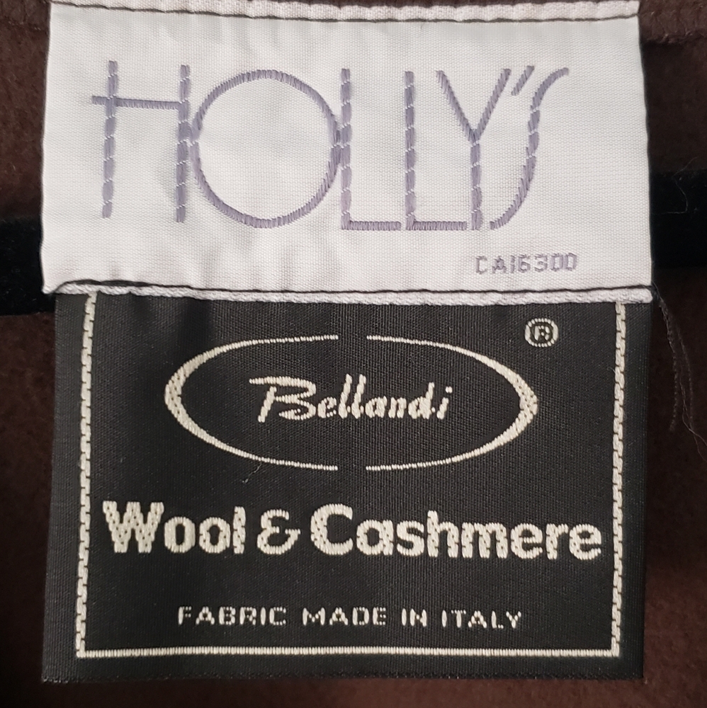 Woman's Brown Wool Cashmere Poncho Cover Up - Picture 3 of 3